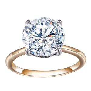 기본 18k 골드 다이아몬드 반지 사용자 정의 보석 골드 여성 패션 남성 화이트 선물 쥬얼리