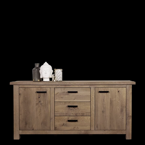 Grand buffet en bois artisanal avec motifs sculptés classiques et plusieurs compartiments de rangement pour salle à manger - Product Image 5