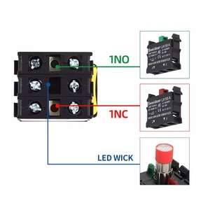 Interruptores de Botón Pulsador Iluminados de 22mm con Retorno Automático, Encendido/Apagado, Impermeables, con Bloqueo, Planos, Redondos, Mecánicos - Product Image 5