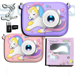 Cámara Infantil Yuniq Mini con Pantalla HD de 1080P de 2.0 Pulgadas, Batería de 400 mAh, <span class=keywords><strong>Foto</strong></span>, Adhesivo, Video, Unicornio, Dibujos Animados, D12M - Product Image 1