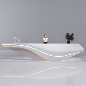 Mostrador de Recepción de Fibra de Vidrio con Forma de Extraterrestre, Caja para Cables, para Empresa, Centro Comercial, Hospital, Moderno, Simple, Pintado, Barra de Caja - Product Image 2