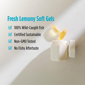 Gélules d'huile de poisson aromatisées au citron OEM 1280 mg Oméga <span class=keywords><strong>3</strong></span> pour la santé cardiaque, cérébrale et immunitaire, supplément EPA DHA - Product Image 5