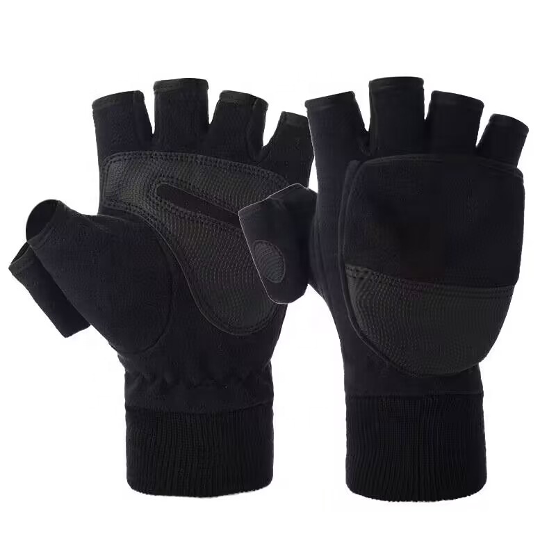 Invierno cálido medio dedo guantes Texting Smartphone ciclismo conducción nieve mitones Flip Flop guantes de aislamiento térmico