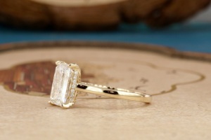 แหวนเพชรเดี่ยวทอง 14K เพาะเลี้ยงในห้องปฏิบัติการสำหรับผู้หญิง แหวนหมั้นแบบคลาสสิก แหวนเพชรเม็ดเดี่ยว เครื่องประดับชั้นดี ของขวัญแต่งงาน - Product Image 5