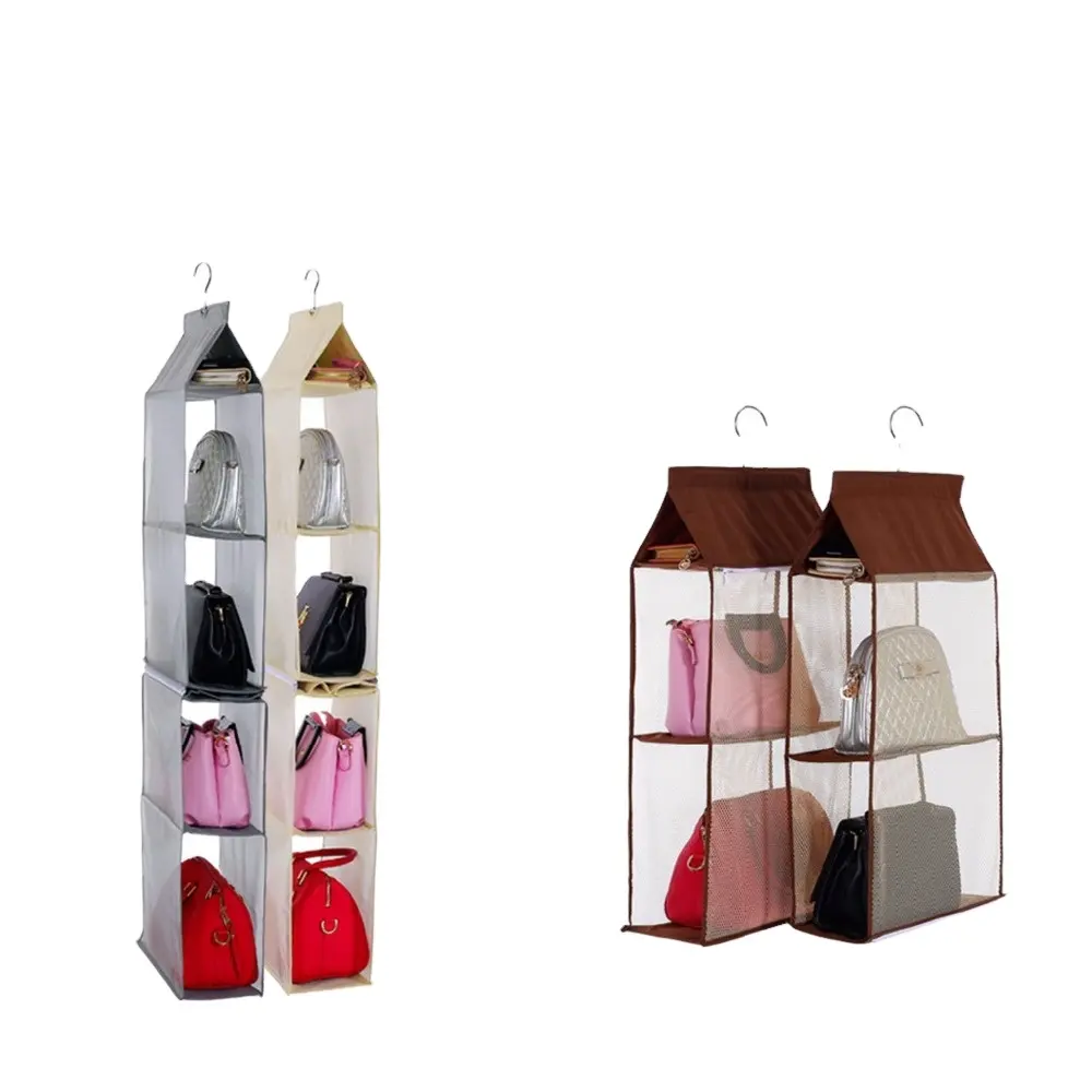 6 Pocket Hanging Purse Organizer Closet Handbag Organizer Organiser, In Stock for Amazon