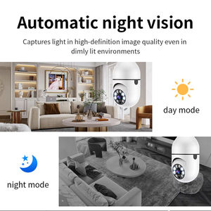 Mini Telecamera WiFi a Forma di Lampadina con Obiettivo Fisheye 360° per Interni, 1080P HD Grandangolare CMOS, Tracciamento Automatico, Visione Notturna a Colori, Rilevamento Movimento e Allarme - Product Image 3