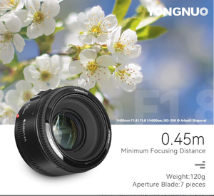 Yongnuo เลนส์โฟกัสอัตโนมัติ YN50mm F1.8C รูรับแสงขนาดใหญ่ F1.8 50มม. สำหรับเมาท์ <span class=keywords><strong>Canon</strong></span> EF สำหรับ <span class=keywords><strong>Canon</strong></span> <span class=keywords><strong>EOS</strong></span> <span class=keywords><strong>4000D</strong></span> <span class=keywords><strong>Canon</strong></span> - Product Image 5