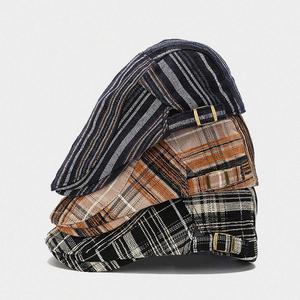 Nouvelle Tendance Automne 2024 : Chapeau Casquette à Visière Courte à Carreaux Style Européen et Américain pour Homme, et Béret Urbain pour Femme - Product Image 1