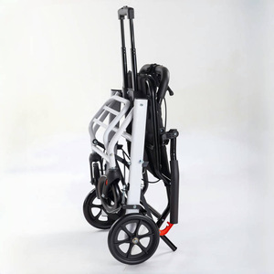 Silla de ruedas manual plegable de aleación de aluminio, ligera (8 kg), portátil, para personas mayores y pacientes con accidente cerebrovascular. - Product Image 1