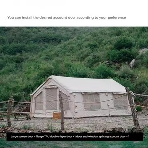 Tente gonflable d'extérieur 17.2 ㎡, <span class=keywords><strong>cabane</strong></span> verte en PVC et tissu Oxford, étanche à la pluie, avec une structure <span class=keywords><strong>de</strong></span> chambre à coucher, tente <span class=keywords><strong>de</strong></span> glamping, pas besoin <span class=keywords><strong>de</strong></span> construire - Product Image 5