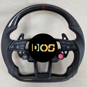 Volant DOS RS avec bouton de démarrage, entièrement en cuir rouge, pour <span class=keywords><strong>Audi</strong></span> A3 A4 A5 A6 A7 C7 C8 <span class=keywords><strong>S3</strong></span> S4 S5 S6 B8 B9 RS3 RS6 RS7 - Product Image 5