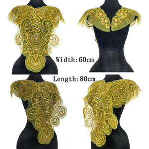 Appliques de corsage tubulaires de luxe faits main à coudre avec strass et perles, nouveau design, couleurs personnalisables pour vêtements et robes DIY - Product Image 5