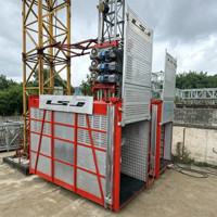 Monte-charge de chantier SC200/200 à double cabine, capacité 2*2000kg, vitesse 0-33/46/63/96m/min, élévateur de matériaux et passagers pour chantier