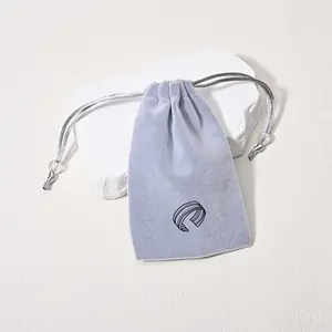 Your Own Logo Printing Velvet Drawstring Jewelry Bags Supplier Drawstring Packaging Bags Velvet Jewelry Pouch