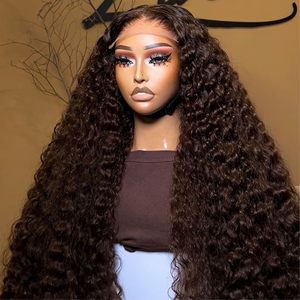 วิกผมหน้าผากลูกไม้ HD สีน้ำตาล วิกผมแท้แบบไม่ต้องใช้กาว วิกผมลอนแบบพม่า จัดเรียงเส้น<span class=keywords><strong>ผม</strong></span>ตามธรรมชาติ วิกผมหน้าผากลูกไม้สำหรับผู้หญิงผิวดำ - Product Image 1