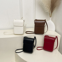 Sac à bandoulière vertical minimaliste pour femme en cuir PU, petit sac à main pour téléphone portable, sacoche décontractée quotidienne