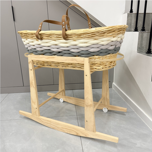 Berceau en rotin tissé à la main, moderne, pour bébé, berceau, panier de Moïse, pour chambre à coucher, salon et extérieur - Product Image 2