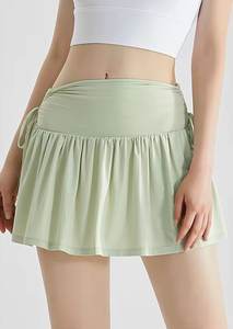 Benutzer definierter Falten-Tennis rock für Frauen mit hoher Taille Neues Design Schnellt rockn ender Fitness rock mit Schnürung und Kordel zug - Product Image 5