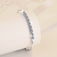Bracelet ajustable élégant en argent sterling S925 avec moissanite certifiée GRA 0,1 ct*9 VVS1, cadeau de fiançailles pour femme