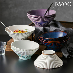 Tazón para Fideos Lamen, Cerámica de Alta Calidad para el Hogar, Apto para Microondas, Esmalte de Color, Estilo Europeo, Boca Ancha, para Fideos, Fiestas y Bodas - Product Image 2