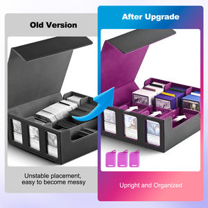 जूज़ी 1800 + स्टोरेज बॉक्स ट्रेडिंग कार्ड यूगियोह पोकेमेलित प्रीमियम पोर्टेबल पु चमड़े के कार्ड को हटाने ढक्कन के साथ - Product Image 4