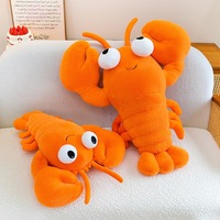 Peluche Homard en Polyester Transfrontalière, Thème Fruits de Mer, Jouet Doux, Coussin de Sommeil et de Câlin, Décoration de Canapé, Souvenir d'Événement Aquarium