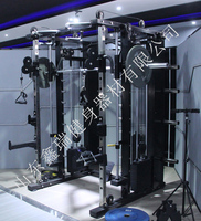 Appareil de gymnastique à domicile multifonction avec câble croisé et rack à squat Smith Machine pour un entraînement amélioré SM004