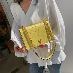 Hoge Kwaliteit Mode Vrouwen Tas Lederen Handtassen Pu Schoudertas Sterke Keten Kleine Flap Crossbody Tassen Voor Vrouwen