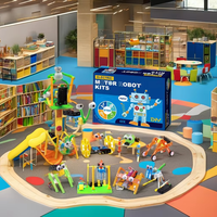 Kit Robot Listrik Plastik Berbentuk Kartun yang Dapat Dirakit, Set Eksperimen Sains STEM, Mainan Edukasi Anak, Perakitan DIY Bermotor