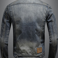 Nouvelle veste en jean délavée style rétro européen et américain pour homme, coupe ample, col à revers, tendance, pour jeunes, style urbain