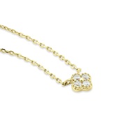 Mini collier de bijoux fins en argent sterling S925 avec turquoise et diamant, chaîne à maillons en forme de fleur à quatre feuilles, cadeaux pour femmes