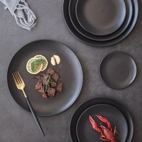 Assiettes de Présentation en Céramique Style Japonais, Noir et Blanc, Écologiques, pour Mariages et Fêtes, Vente en Gros (100 pièces)