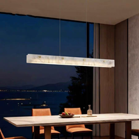 Luminaire suspendu en albâtre VEKO, lustre linéaire, luminaire suspendu pour salle à manger, comptoir de bar
