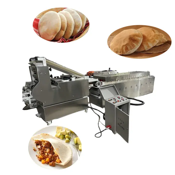 leicht zu reinigende gewerbliche roti chapati-maschine samoon lavash naan brotherstellungsmaschine automatische patatha pita brotproduktionslinie