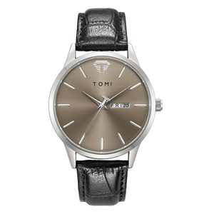 New Trending Business <b>Watch</b> Simple Design Leather Band Alloy <b>Case</b> Auto Date Calendar Daily Use Wristwatch Unisex - Product Image 2