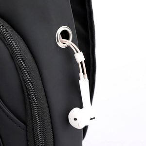 2025 Hot Selling Fashion Men Shoulder Chest Motorcycle Bike Sling Bag Zipper Closure Custom Logo Usb Anti Theft Crossbody Bag - Product Image 3