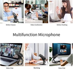 Micrófono de Condensador USB <span class=keywords><strong>Mini</strong></span> para Computadora, Soporte Ajustable, Micrófono para PC, Streaming, Podcasting, Grabación Vocal, Micrófono de <span class=keywords><strong>Estudio</strong></span> de Escritorio - Product Image 3