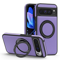 360 Kickstand PU Housse de téléphone en cuir pour Google Pixel 10 Pro Kickstand Ring Cover pour Google Pixel 10