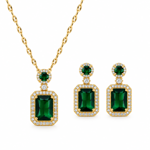 Set di Orecchini e Collana Geometrici per Donne, Design Semplice, Accessori per Uso Quotidiano - Product Image 1