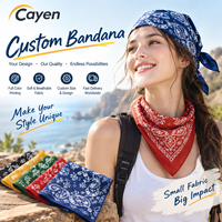 Bandana carré en coton imprimé avec motifs personnalisés pour cheveux, cou ou tenues décontractées – Accessoire quotidien