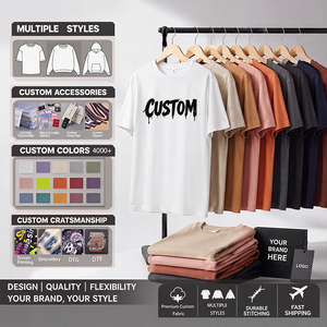 T-Shirt di Alta Qualità Nere Stampate per Uomo, Etichetta Privata, Oversize, 240 Gsm Cotone, Magliette Personalizzate di Grande Formato - Product Image 1