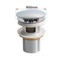 WaiiHO 022 Bonde de lavabo en laiton chromé avec trop-plein et panier de vidange pour éviers de cuisine