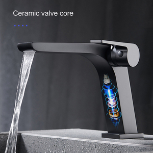<span class=keywords><strong>Robinet</strong></span> de lavabo cascade contemporain avec poignée unique et large courant <span class=keywords><strong>d</strong></span>'<span class=keywords><strong>eau</strong></span> pour salles de bains de luxe - Product Image 2