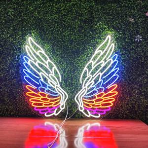 IPixel Dropshipping <span class=keywords><strong>LED</strong></span> Angel Wing personalizzato insegna al Neon RGB gioco variabile luce al Neon in acrilico segno per la festa Night Club parete decorazione - Product Image 2