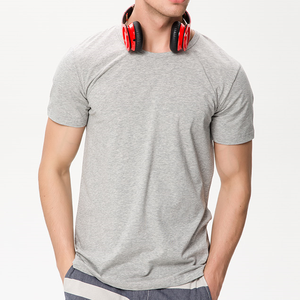 Camiseta de punto para hombre, 40S, doble hilo, 210g, algodón puro, manga corta, cuello redondo, corte regular, color sólido, informal. - Product Image 1