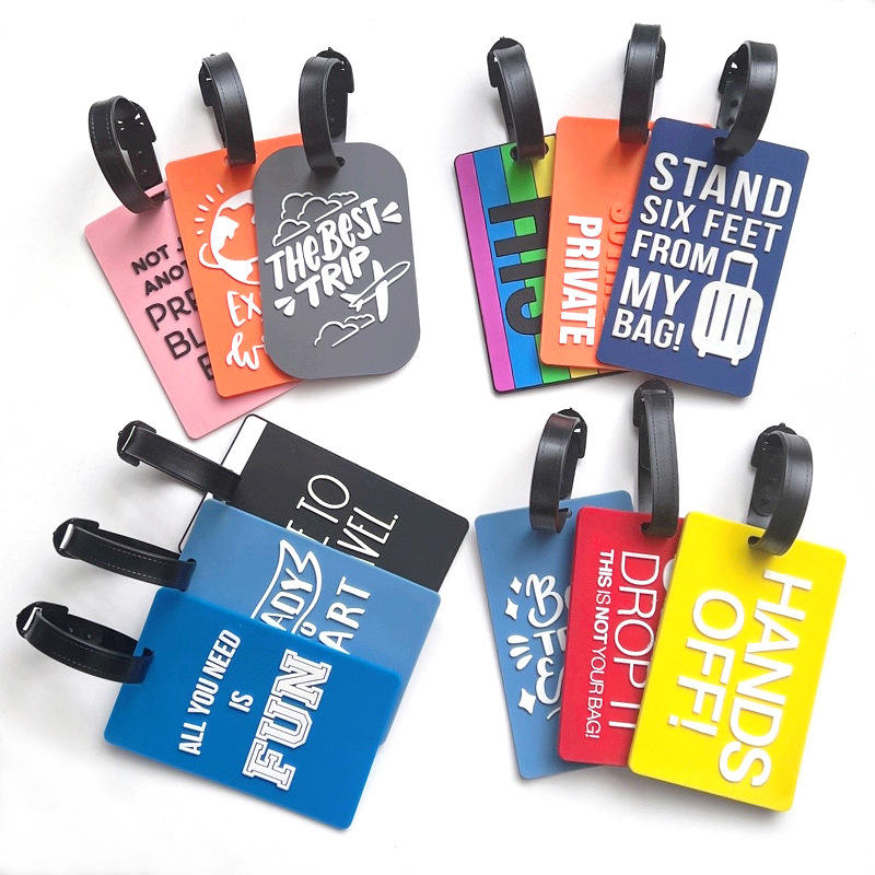 Luxury PVC Cross-Border English Luggage Tag New Rainbow Style