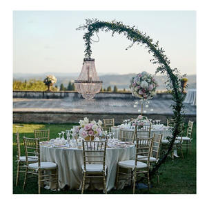 Arco de Boda Blanco en Forma de S, Soporte Curvo para Fondo con Cortina de Cristal Colgante para Decoración de Arco de Boda - Product Image 5