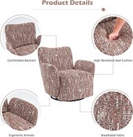 Fauteuil pivotant en tissu avec accoudoirs rembourrés au design moderne, rotation à 360° pour chambre d'enfant, salon et chambre à coucher, mobilier de maison