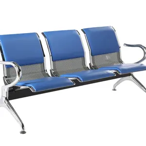 최신 인기 상품 3/4/5 seater PU 방석 대기실 벤치 공항 의자 병원 기다리는 의자 알루미늄 기다리는 의자