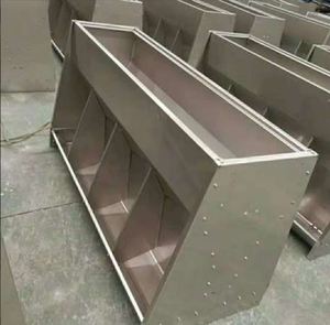 OUMU Comedouro Duplo de Aço Inoxidável Reforçado para Suínos - 6 Furos, 1.2mm de Espessura, Bandeja de Alimentação Automática para Granja/Finalização - Product Image 1